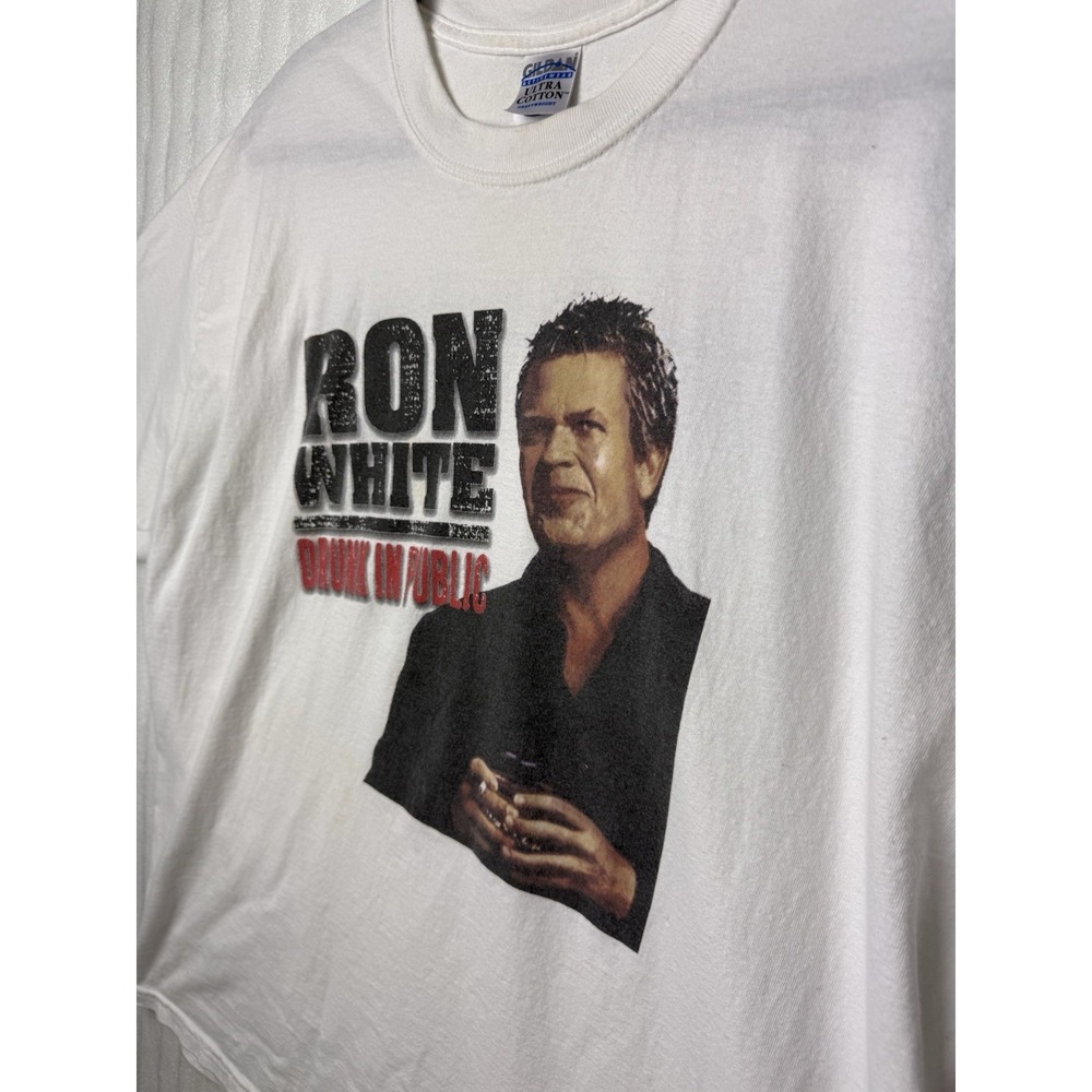 Vintage Ron White Drunk In Public Comedy Show White Shirt Size XLarge TaterSalad - Picture 3 of 11